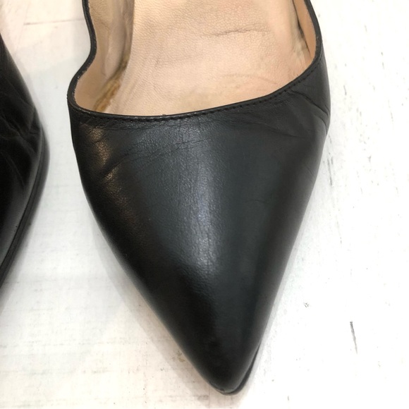 Christian Louboutin Black Leather Pointed Heels Sz 39 1/2 - Picture 12 of 15